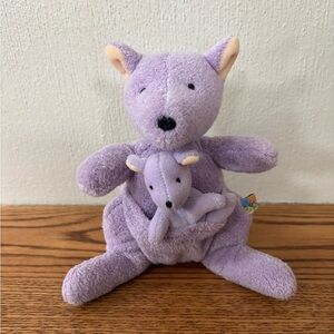 CARTERS Prestige Toys Purple Kangaroo John Lennon Yoko Ono 2001 Plush Rattle VTG